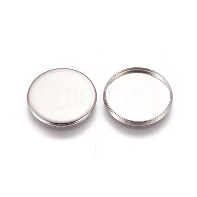 Tarnish Resistant 304 Stainless Steel Plain Edge Bezel Cups STAS-E460-10P-18mm-1
