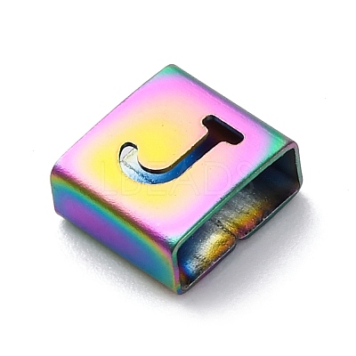 Ion Plating(IP) 304 Stainless Steel Square Slide Charms STAS-L132-11J-M-1