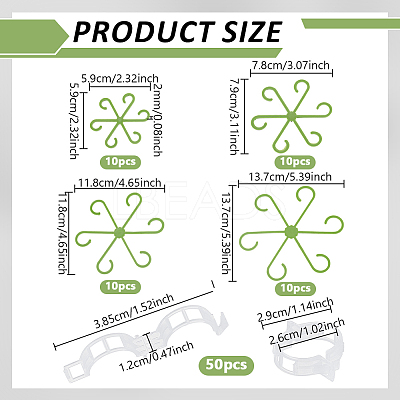 16Pcs 4 Styles PP Plastic Plant Holder AJEW-NB0008-51-1