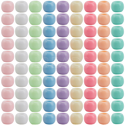 400Pcs Opaque Acrylic European Beads SACR-SP0001-01-1