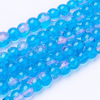 Spray Painted Crackle Glass Beads Strands CCG-Q001-4mm-19-1