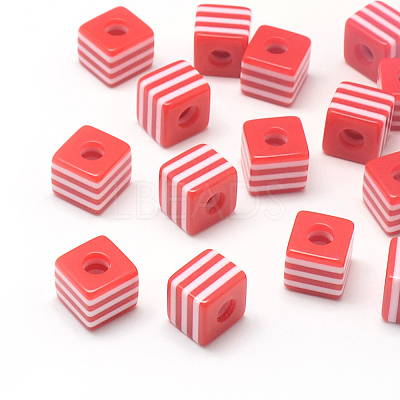 Opaque Stripe Resin Beads RESI-S342-10x10-M-1