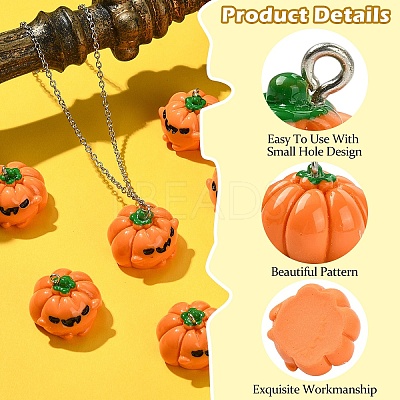 10Pcs Halloween Opaque Resin Pendants RESI-YW0004-94-1