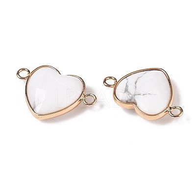 Natural Howlite Love Heart Pendants G-T138-205F-G-1