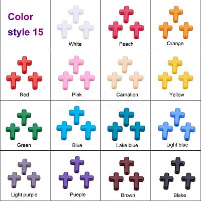 15 Colors Opaque Acrylic Beads SACR-PH0007-07-1