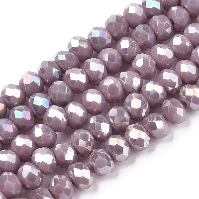Electroplate Glass Beads Strands EGLA-A034-P1mm-B19-1