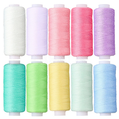 10Pcs 10 Colors Polyester Sewing Thread SENE-CY0001-05E-1