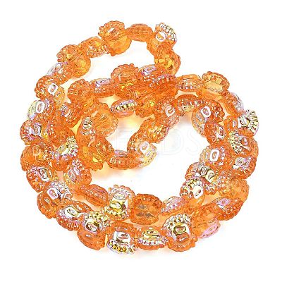 Electroplate Baking Paint Transparent Glass Beads Strands GL-CBA17FF-01B-1