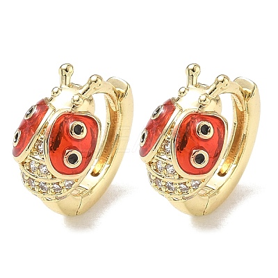 Brass Micro Pave Cubic Zirconia Hoop Earring KK-CBA98BA-09G-A-1