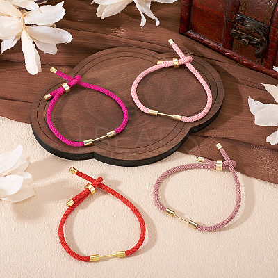 4Pcs 4 Colors Braided Nylon Cord Bracelet Making MAK-TA0001-26A-1