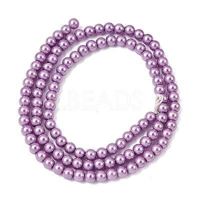 Eco-Friendly Dyed Glass Pearl Round Beads Strands HY-A002-4mm-RB056-1