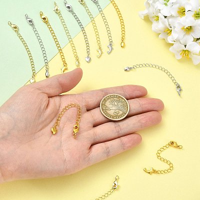 18Pcs 9 Styles Brass Chain Extender KK-FS0002-09-1