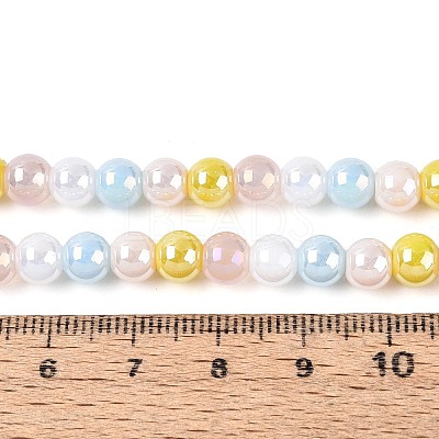 Electroplate Glass Beads Strands X-EGLA-N019-6mm-02-1