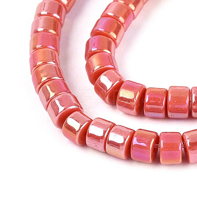 AB Color Plated Opaque Glass Beads Strands GLAA-T026-3x6mm-PM-1