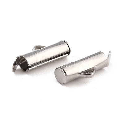Non-Tarnish 304 Stainless Steel Slide On End Clasp Tubes STAS-C044-07C-P-1