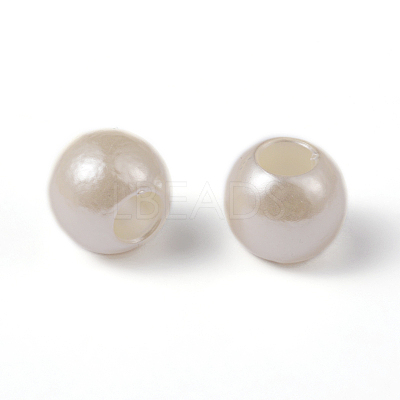 ABS Plastic Imitation Pearl European Beads MACR-R530-12mm-A41-1