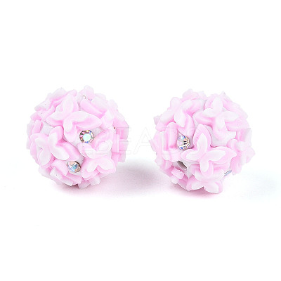 Handmade Polymer Clay Rhinestone and Resin Beads CLAY-T022-01F-1