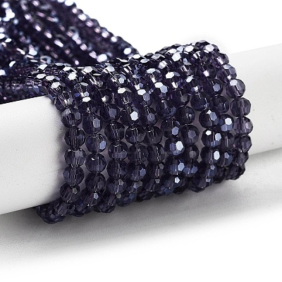 Electroplate Transparent Glass Beads Strands LS-EGLA-A035-T4mm-A15-1