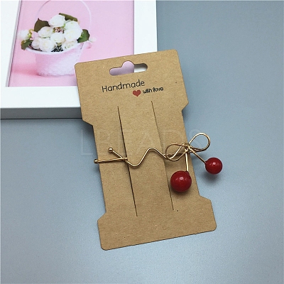 Cardboard Paper Hair Clip Display Cards CDIS-WH0013-03E-1