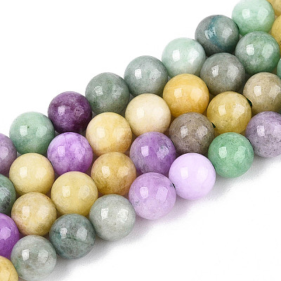 Dyed Natural Quartz Beads Strands G-T139-6mm-94-1