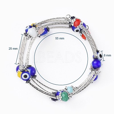Five Loops Wrap Bracelets BJEW-JB04656-1