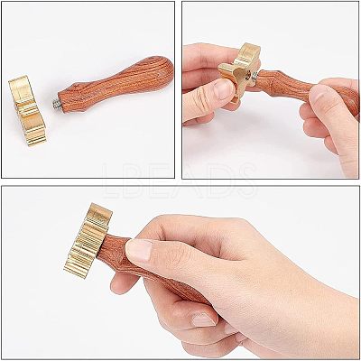 1Pc Halloween Golden Tone Brass Stamp Head DIY-OC0008-45A-1