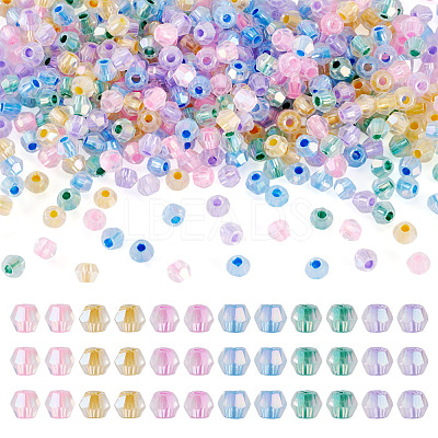 405Pcs Eletroplated Transparent Glass Beads GLAA-TA0003-66B-1