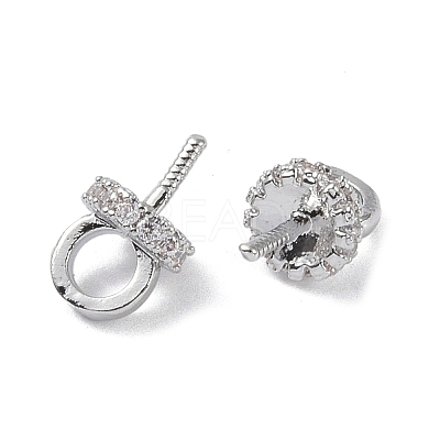 Brass with Cubic Zirconia Peg Bails LS-KK-B087-13A-P-1