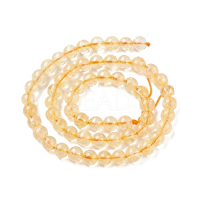 Natural Citrine Beads Strands G-E326-6mm-02-1