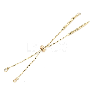 Rack Plating Brass Clear Cubic Zirconia Slider Bracelet Making KK-H509-01G-1