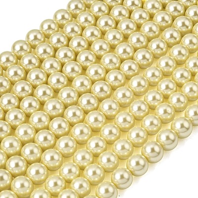Eco-Friendly Dyed Glass Pearl Round Beads Strands HY-A002-10mm-RB012-1