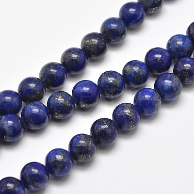 Natural Lapis Lazuli Round Bead Strands X-G-E262-01-8mm-1