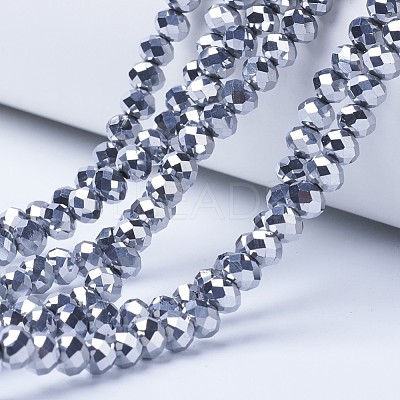 Electroplate Transparent Glass Beads Strands EGLA-A034-T6mm-UA05-1