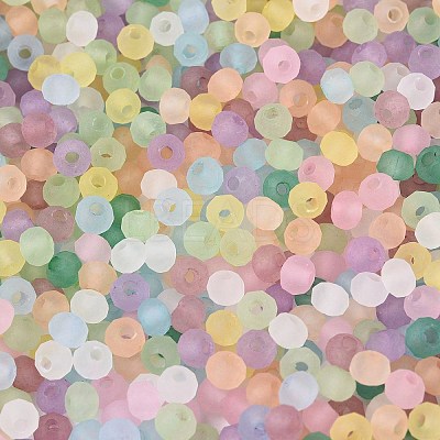 FGB Frosted Transparent Glass Seed Beads SEED-N013-04A-1