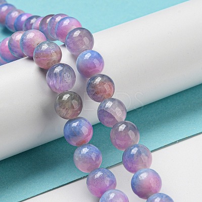 Dyed Natural White Jade Beads Strands G-F764-02E-1