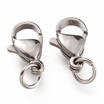 Tarnish Resistant 304 Stainless Steel Lobster Claw Clasps STAS-G240-01D-P-1