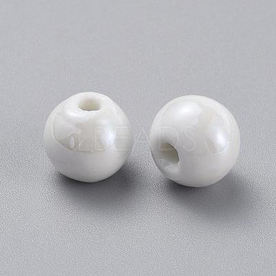 Glazed Porcelain Beads PORC-D001-8mm-04-1