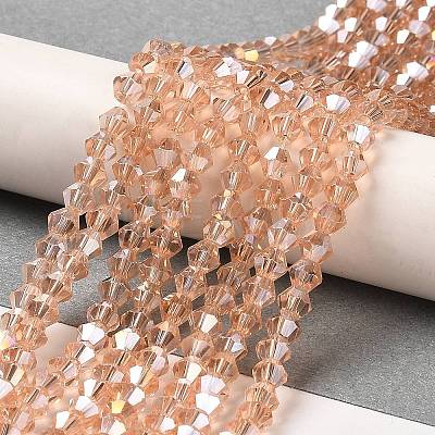Transparent Electroplate Glass Beads Strands EGLA-A039-T2mm-B15-1