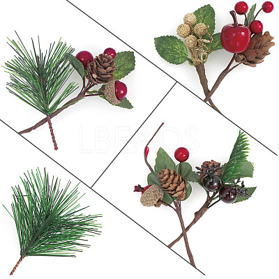 Artificial Red Berry & Pine Cone Branches HULI-PW0002-026-1