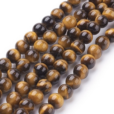 Natural Tiger Eye Beads Strands X-G-G099-6mm-4-1