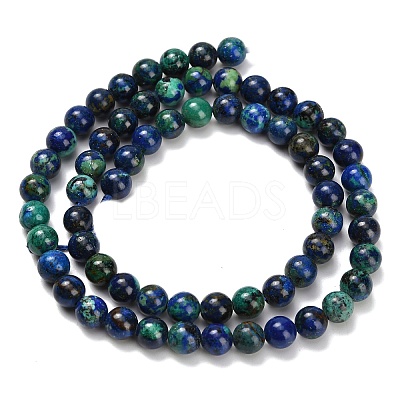 Natural Azurite Beads Strands G-Z110-C02-6mm-1
