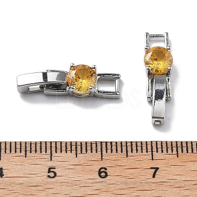 Rack Plating Brass Micro Pave Cubic Zirconia Watch Band Clasps KK-A234-016P-04-1