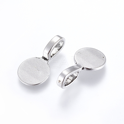 Tibetan Style Alloy Glue On Flat Pad Pendant Bails X-TIBEP-1124-AS-LF-1