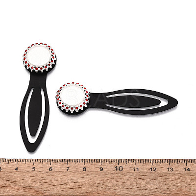 Alloy & Iron Bookmark Cabochon Settings PALLOY-N184-02S-1