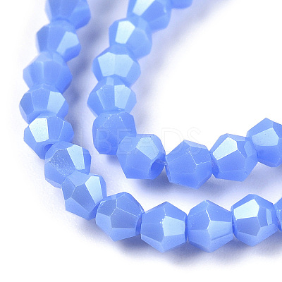 Opaque Solid Color Electroplate Glass Beads Strands EGLA-A039-P2mm-A19-1
