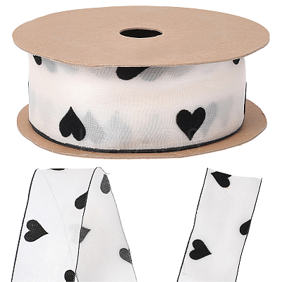 1Roll Printed Polyester Chiffon Ribbons OCOR-CY0002-35B-1