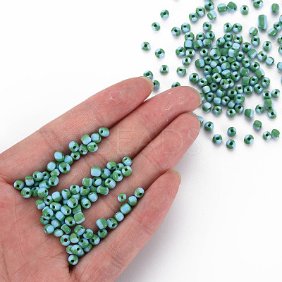 8/0 Two Tone Opaque Glass Seed Beads SEED-T006-01C-A08-1