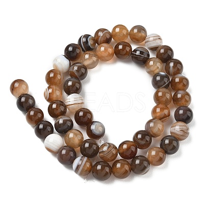 Natural Striped Agate/Banded Agate Bead Strands G-K166-13-8mm-02-1