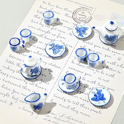 5Pcs Porcelain Tea Set Display Decorations PORC-FS0001-12-1