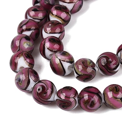 Gold Sand Handmade Lampwork Beads Strands LAMP-N037-08E-1